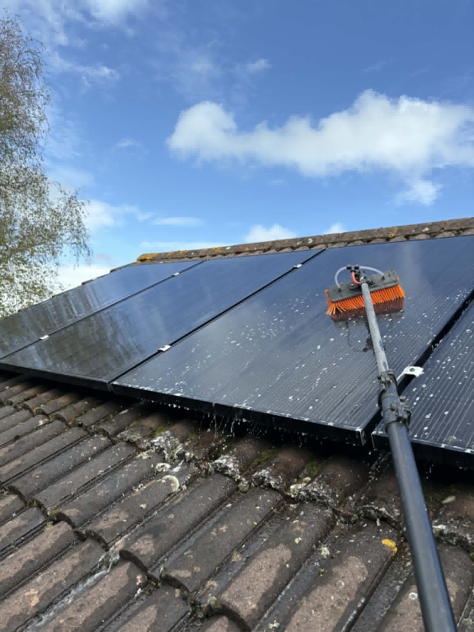 Solar panel cleaning